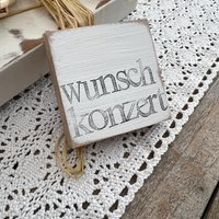 Einzigartige Holzschilder Mit Spruch-Wunschkonzert-Perfekte Deko Für Zuhause-Nachhaltige Geschenkidee-Kleines Mitbringsel-Textplatte Einzigartige Holzschilder Mit Spruch-Wunschkonzert-Perfekte Deko Für Zuhause-Nachhaltige Geschenkidee-Kleines Mitbringsel-Textplatte von Beachhouse70