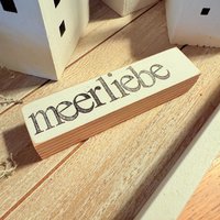 Holzklötzchen-Meerliebe-Maritime Holzdeko Mit Spruch-Handgemachte Küstendeko-Holzdeko Zum Hinstellen-Geschenk Meer von Beachhouse70