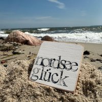 Holzschild Nordsee Glück | Mini Deko Schild Aus Buche Maritime Geschenkidee Spruch Handmade Küsten-Meer |strandliebe von Beachhouse70