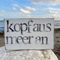 Kopf Aus, Meer Holzschild Beachhouse70-Holzschild Spruch-Meer Deko-Wanddeko Spruch Meer-strandschild Handgemacht-Maritime Wanddeko von Beachhouse70