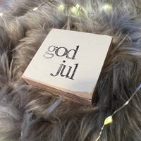 Mini Holzschild Mit Spruch-God Jul-Winterdeko-Kleine Geschenkidee-Holzbild-Spruchbild-Nachhaltige Deko-Kleines Mitbringsel-Hyggelig von Beachhouse70