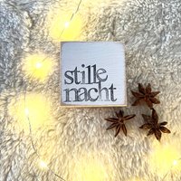 Mini Holzschild Mit Spruch-stille Nacht-Winterdeko-Kleine Geschenkidee-Holzbild-Spruchbild-Nachhaltige Deko-Kleines Mitbringsel-Hyggelig von Beachhouse70