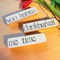 Set Aus Holzschildern - Dankbarkeit Von Herzen & Me Time | Handgemachte Deko Mit Spruch Für Achtsamkeit, Geschenkidee Freunde von Beachhouse70