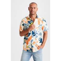 Beachtime Hawaiihemd, mit Kentkragen, Freizeithemd mit Blätterprint aus reiner Baumwolle von Beachtime