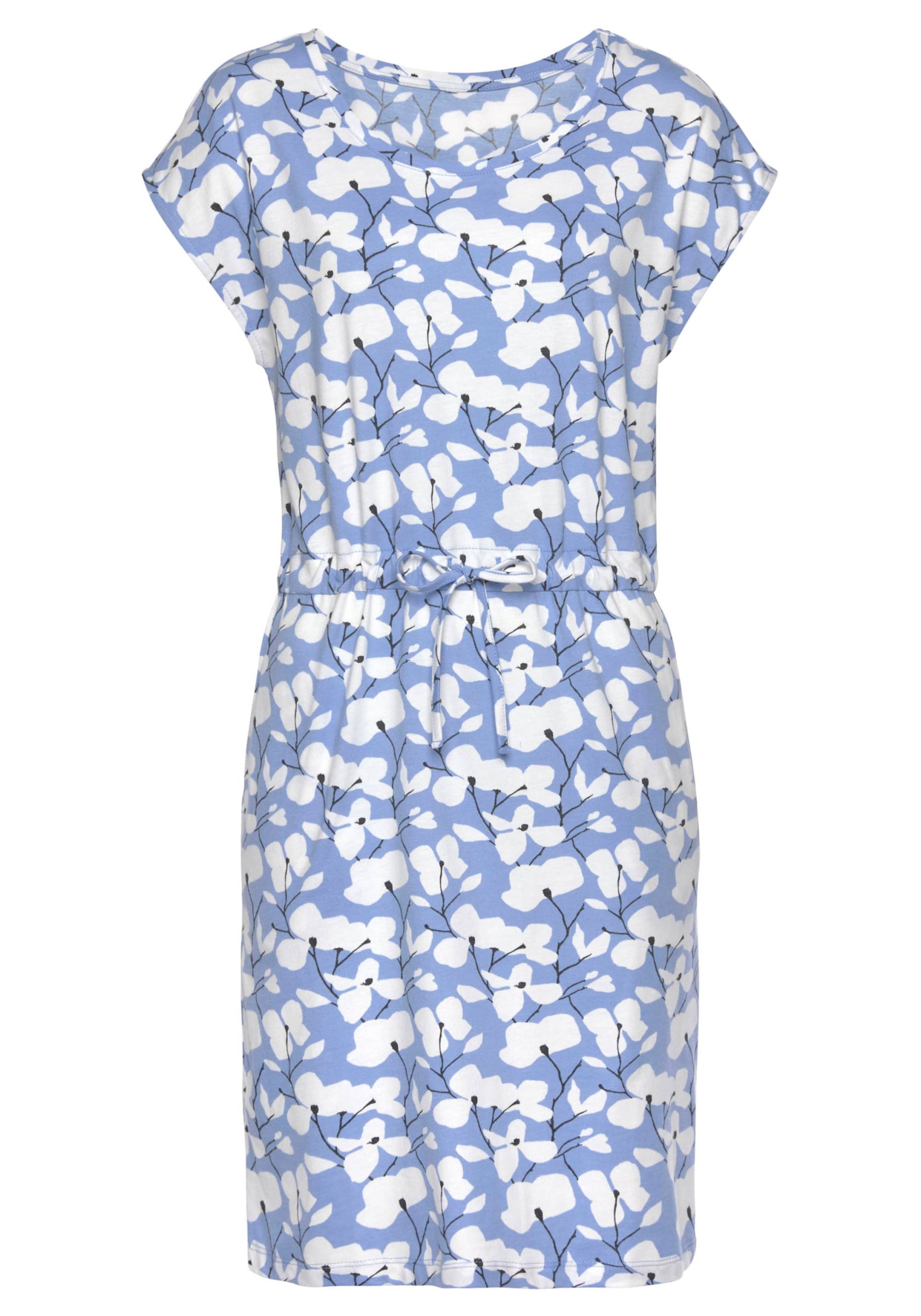 Jerseykleid in blau-creme-bedruckt von Beachtime von Beachtime