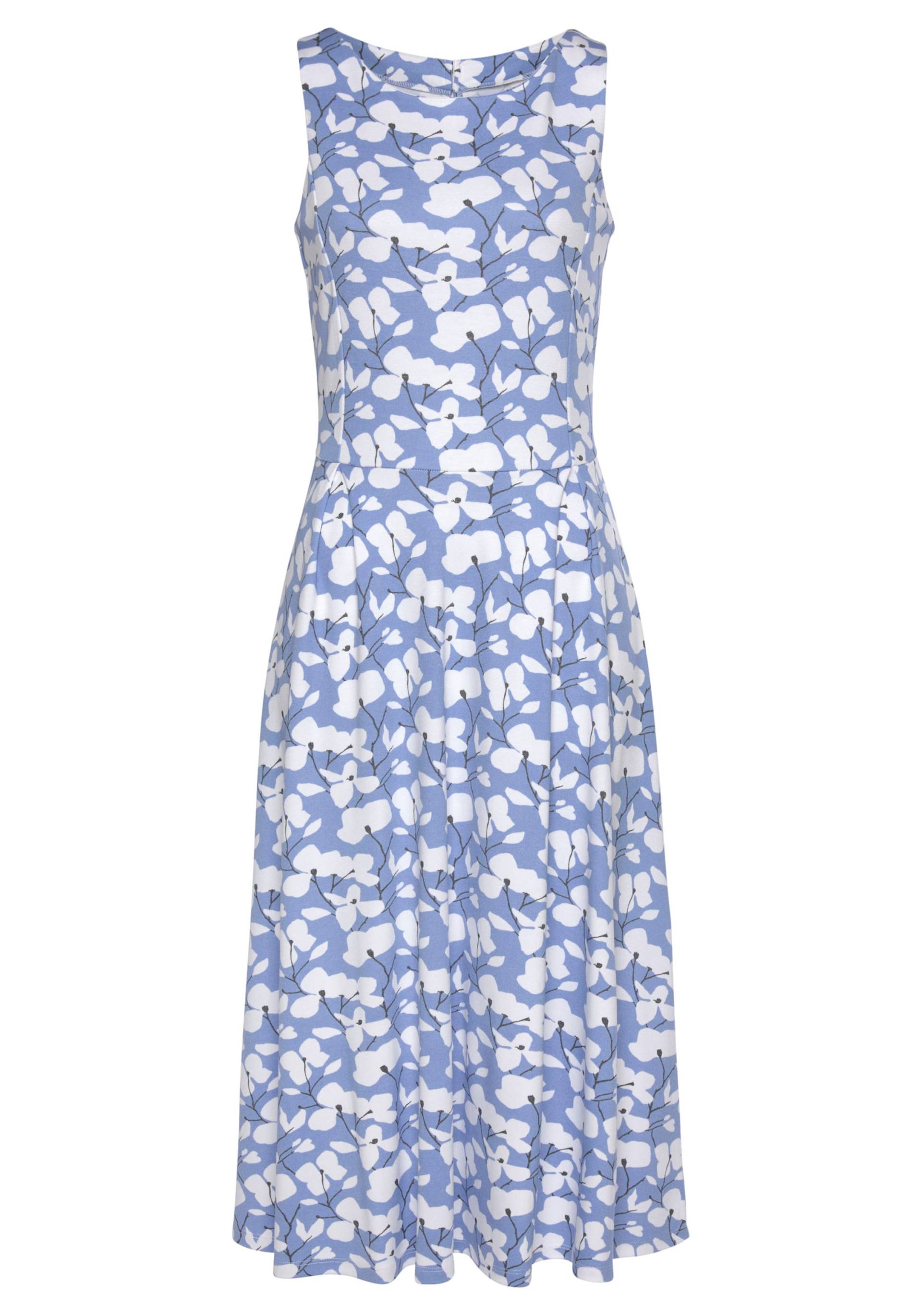 Sommerkleid in blau-creme-bedruckt von Beachtime von Beachtime