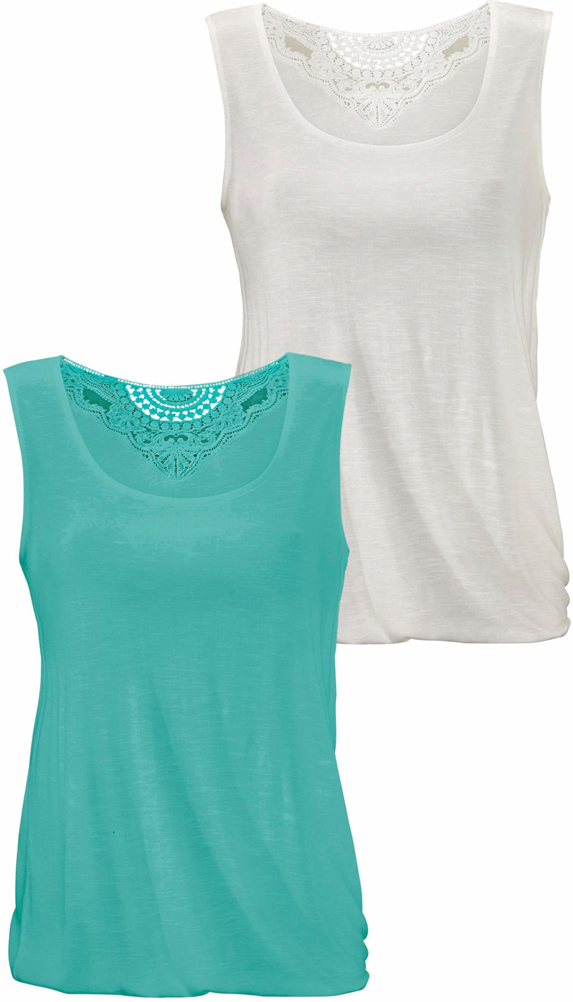 Strandtop in mint, creme von Beachtime von Beachtime