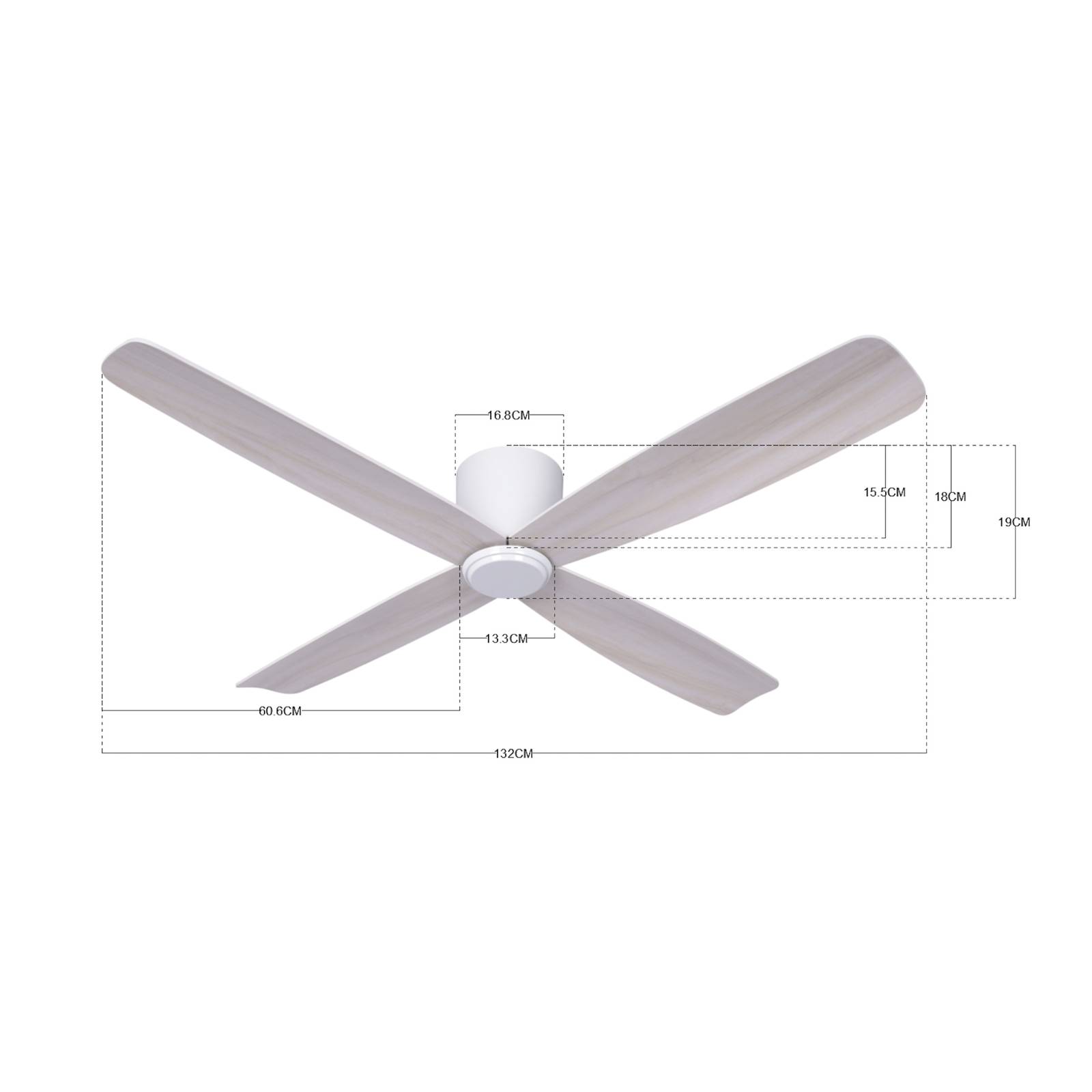 Beacon Deckenventilator Fraser weiß/eiche DC leise Ø 132 cm von Beacon Lighting