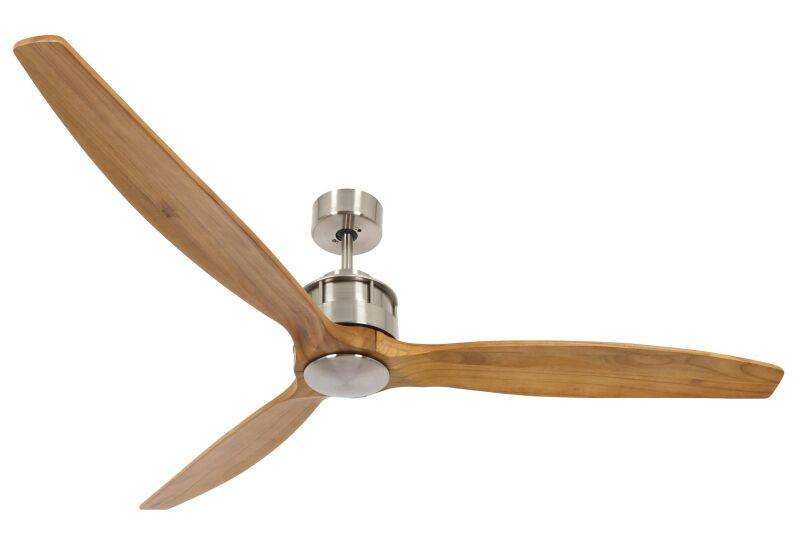 Lucci Air Deckenventilator Akmani Chrom/Teak von Beacon Lighting
