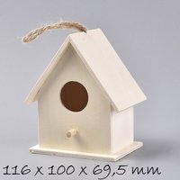 Kleines Vogelhäuschen Zum Bemalen, Natur, 116 X 100 69, 5 Mm von BeadBoxGermany