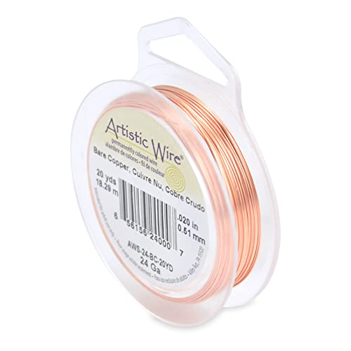 Beadalon Artistic, 24 Gauge Craft Wire, Bare Copper, 20 yd (18.3 m) Basteldraht, Blankes Kupfer, 1 Pack von Beadalon