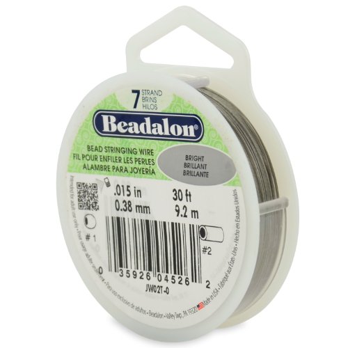 Beadalon JW02-T-0 Stringing Wire 7-Strand .015" X30' - Bright Saitendraht, 7 Stränge, 0,015 x 30 m, hell von Beadalon
