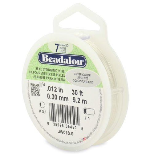 Beadalon Stringing Wire 7-Strand .012" Diameter 30 Feet/Pkg-Silver Plated von Beadalon
