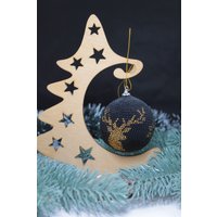 Schwarze Weihnachtskugel Weihnachtsdekoration Weihnachtsschmuck Handgemachte Weihnachtskugeln Unikat Ornamente Weihnachtsgeschenke Baum von BeadboxBoutique
