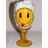 Hand Bemalt Glückliches Gesicht Und "Smile' Glaskelch von BeadedFrog