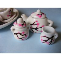 Kirschblüte Miniatur Handbemaltes Tee Set von BeadedFrog