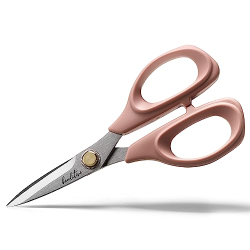 Beaditive Nähschere - 6-Zoll-Edelstahl-Stoffschere - Professionelle Schere Mit Gezackter Klinge - Bequeme Bastelschneider- Und Schneiderschere (Helle Koralle) von Beaditive