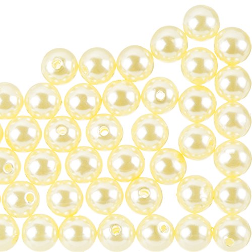 10 mm Acryl Perlen rund ABS – Creme 50 Stück von Beads Jar