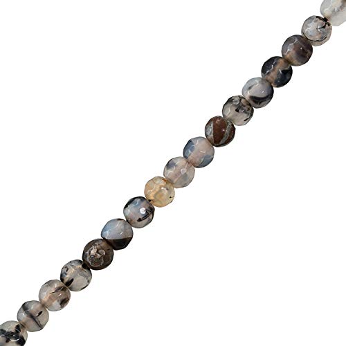 6 mm Drachenader-Achat-Perlen, rund, facettiert, 36,8 cm Strang von Beads Jar
