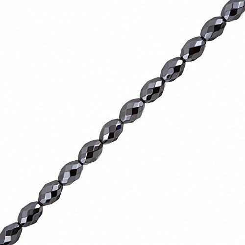 9 mm Hämatit Perlen Halbedelstein Oval Facettiert 20,3 cm Strand von Beads Jar