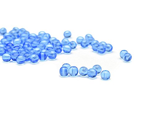 Beads Unlimited, Blau, Gepresstes himmelblaues Glas, rund, 6 mm, 100 Stück von Beads Unlimited