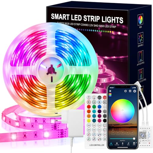 Beaeet LED Strip 15m, LED Streifen Selbstklebend mit Fernbedienung und App, LED Band 15m Musik Sync Light Strip LED Beleuchtung für Zimmer, Party von Beaeet