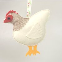 Handgemachtes Filz Huhn, Hängende Dekoration, Zweig Baum, Weihnachten, Ostern Baum Huhn Liebhaber Geschenk von BeagleandHareDesigns