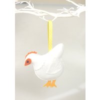 Handgemachtes Filz Huhn, Hängende Dekoration, Zweig Baum, Weihnachten, Ostern Baum Huhn Liebhaber Geschenk von BeagleandHareDesigns