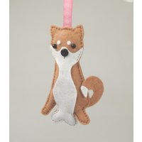 Shiba Inu Hund, Handgemachter Filzhund, Zweig Baum/Fenster/Kommode Dekoration, Kawaii Süßes Geschenk Hund von BeagleandHareDesigns