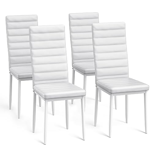 Bealife Esszimmerstühle 4er-Set, Esszimmerstühle-Set für Küche, Esszimmer, Esszimmerstuhl aus Kunstleder mit hoher Rückenlehne, modern, (White, 4) von Bealife