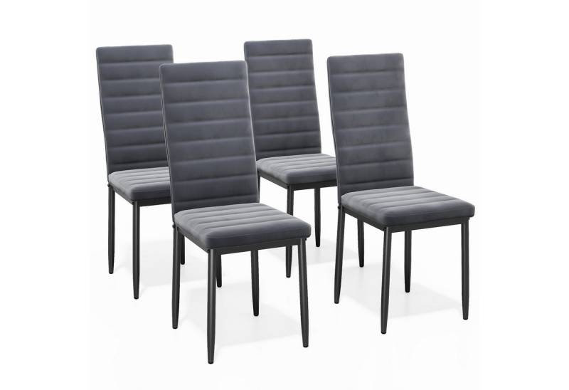 Bealife Esszimmerstuhl Küchenstuhl 4er Set, Samt Polsterstuhl, Metallbeine von Bealife