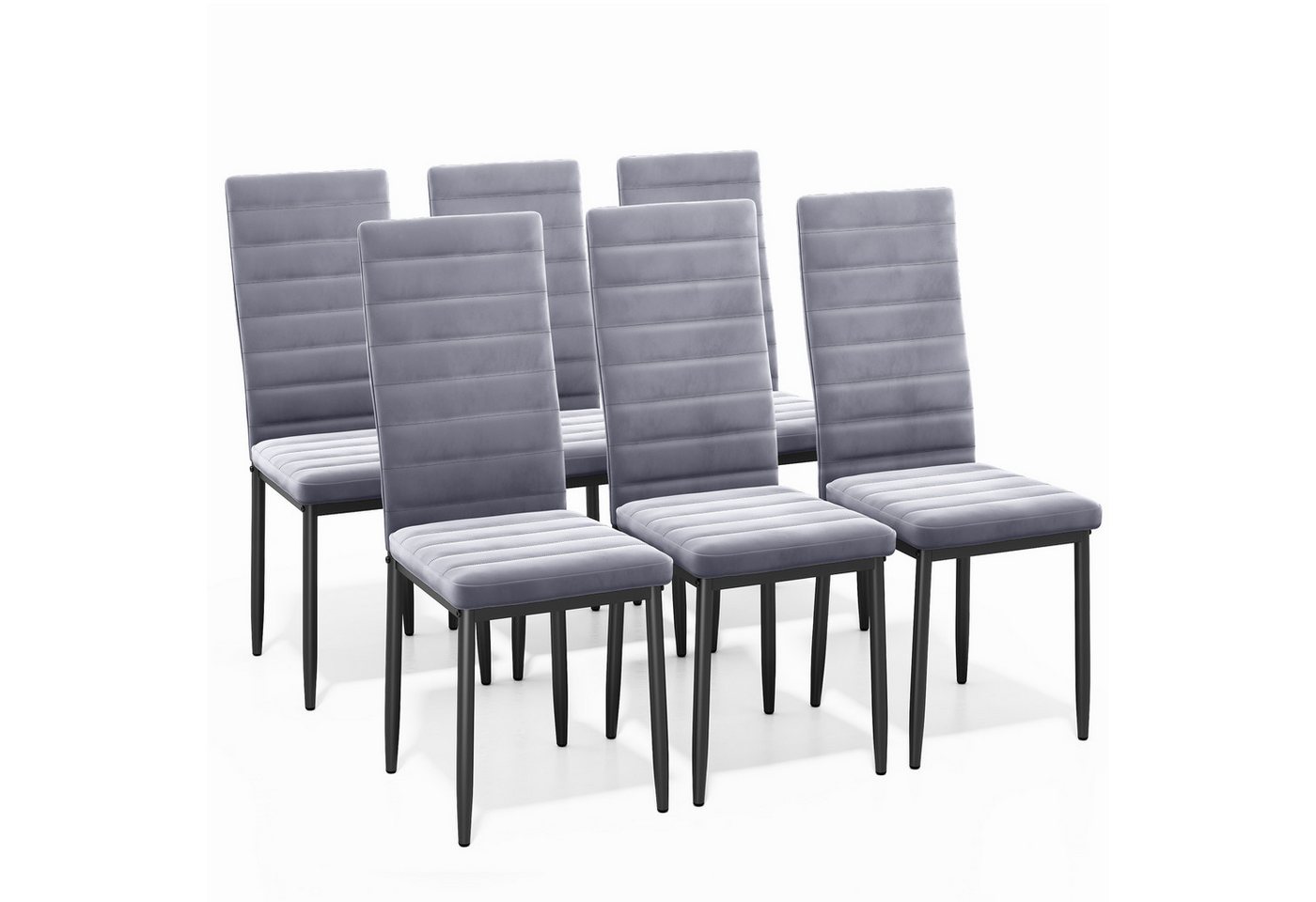 Bealife Esszimmerstuhl Küchenstuhl 6er Set, Samt Polsterstuhl, Metallbeine von Bealife