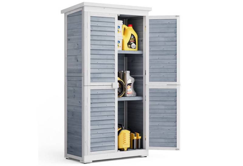 Bealife Gartenhaus Gartenschrank, Holz, wetterfest, mit 2 Regalböden, 76 x 42 x 160,5 cm von Bealife