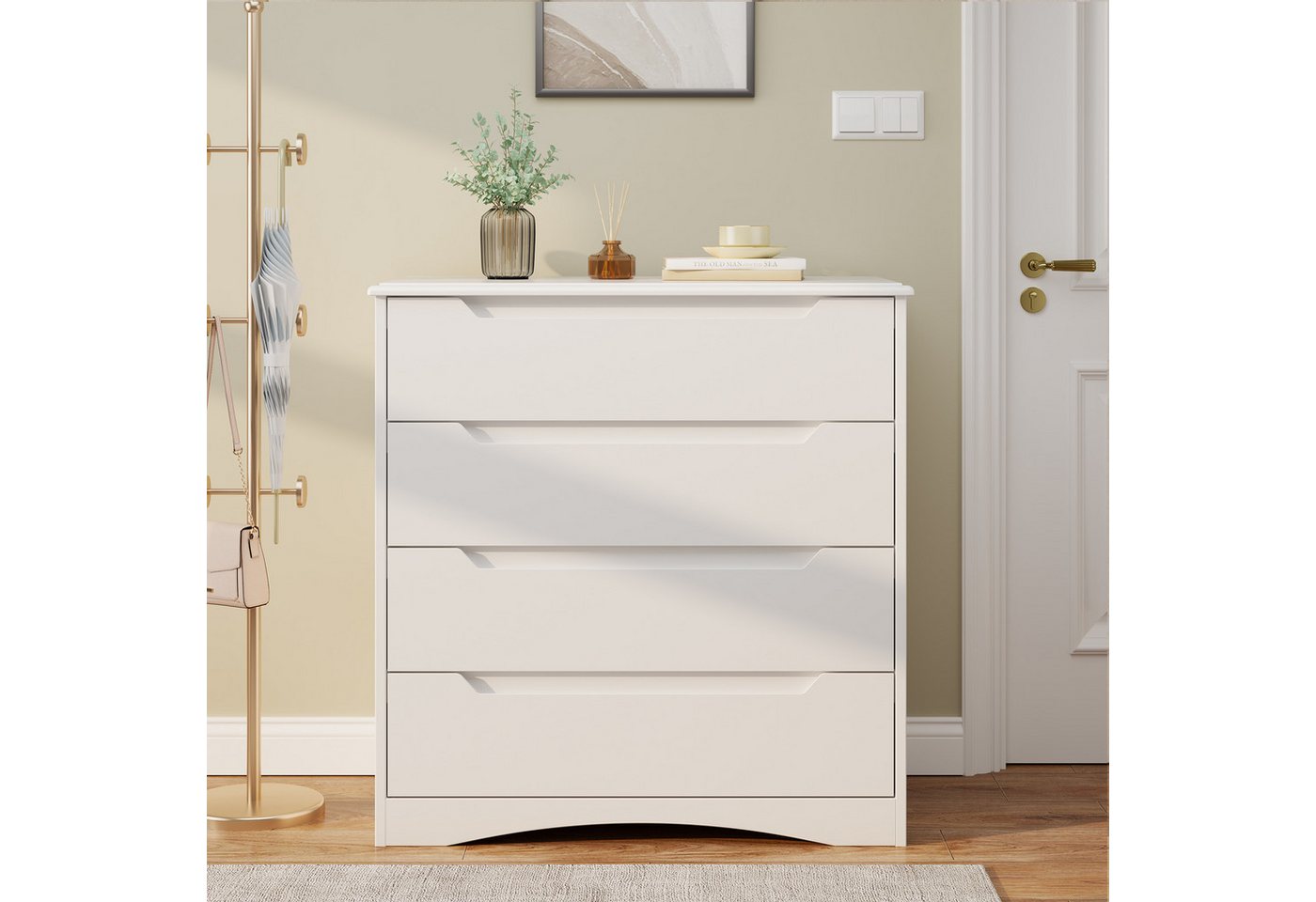 Bealife Kommode weiß, Kommode mit Schubladen, Schrank mit Schubladen, für Wohnzimmer von Bealife