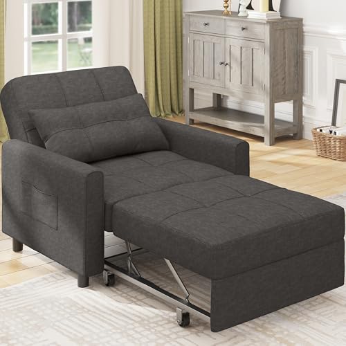 Bealife Relaxsessel, Schlafsessel mit Verstellbarer Rückenlehne, Fernsehsessel, Klappbares Schlafsofa, Relaxsessel fürs Wohnzimmer,Schlafzimmer(Dunkelgrau) von Bealife