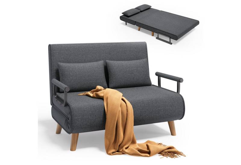 Bealife Relaxsessel Schlafsessel mit Bettfunktion, Schlafsofa 2-Sitzer (mit 6-Stufig Verstellbarer Rückenlehne und 2 Kissen, für kleine Wohnung) von Bealife