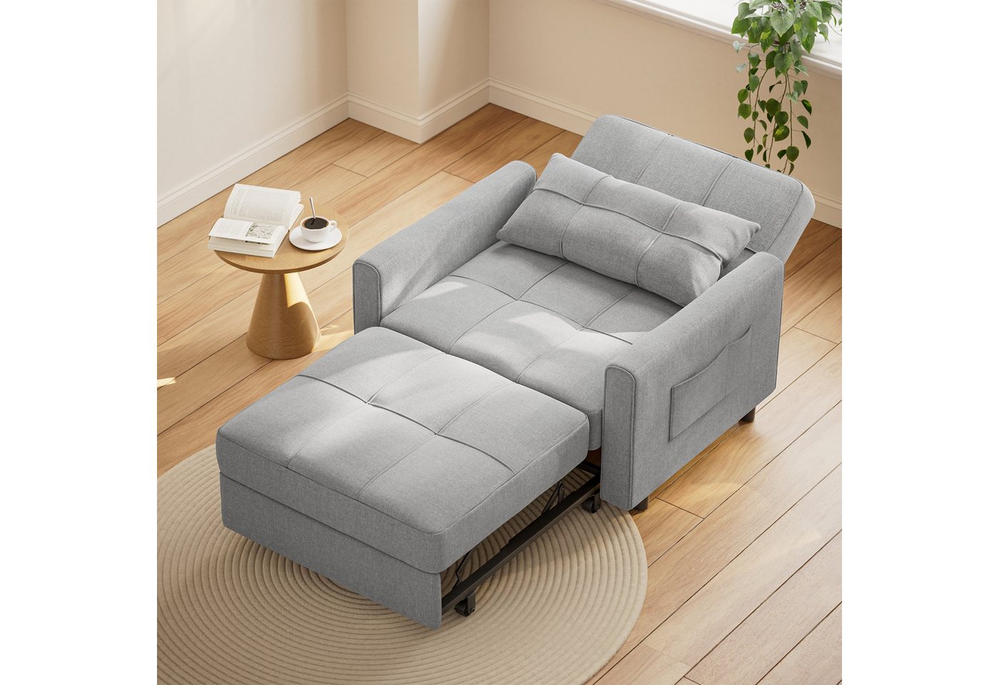 Bealife Sessel 3 in 1 Klappsessel, Schlafsessel, Liegesessel, 191 cm erweiterte (1 Set,Sessel, Relaxsessel), Liegefläche 191cm, verstellbar von Bealife