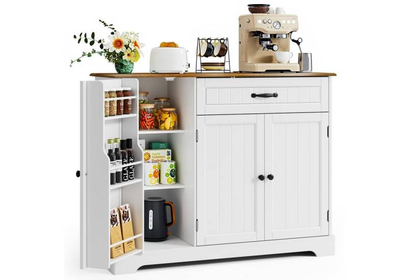 Bealife Sideboard Küchenschrank mit Arbeitsplatten,mit 2 Schubladen 2 Türen,Weiß von Bealife