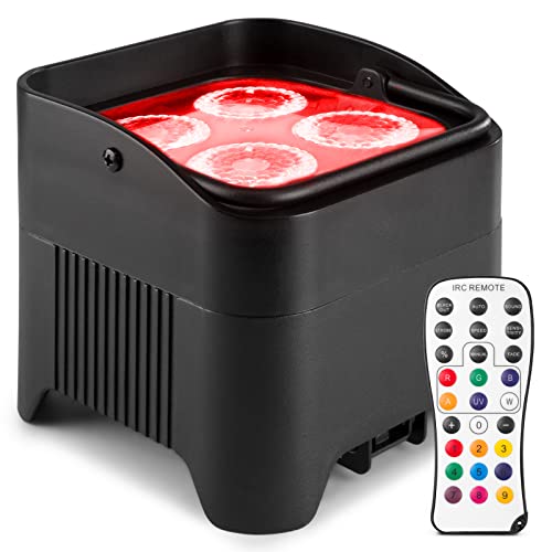 BeamZ BBP94W Akku LED Strahler Wireless DMX Uplight, 40 Watt Effektstrahler, UV, RGB LED Spot, Bühnenbeleuchtung, Lichteffekte, Fernbedienung, Disco Licht, Partylicht musikgesteuert LED-Strahler von Beamz