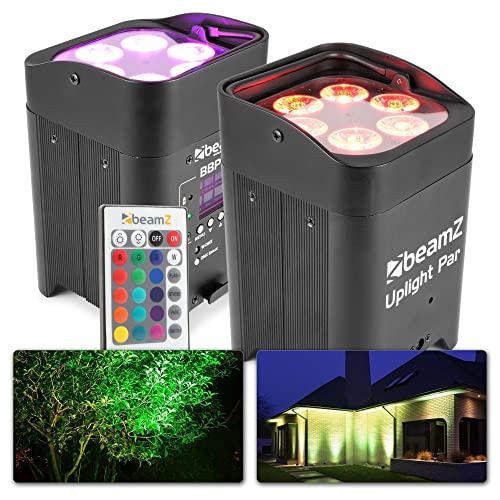 BeamZ BBP96 Uplight 2er Set Akku LED Strahler RGB AW-UV LED Par Spot. 6x12 Watt, Built-In WDMX-Receiver, 16h Akkubetrieb, 6,10 DMX Channels, 0-100% Dimmer, 7000LX, Eazy Link, LCD Display, Schwarz BeamZ BBP96 Uplight 2er Set Akku LED Strahler RGB AW-UV LED Par Spot. 6x12 Watt, Built-In WDMX-Receiver, 16h Akkubetrieb, 6,10 DMX Channels, 0-100% Dimmer, 7000LX, Eazy Link, LCD Display, Schwarz von Beamz