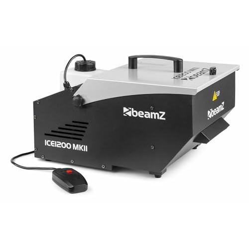 BeamZ ICE1200 MKII Bodennebelmaschine 1200 Watt für Bodennebel, Boden Nebelmaschine mit Kabel Fernbedienung, Rauchmaschine für Boden Nebel, Party, Geburtstage, Halloween und Hauspartys von Beamz