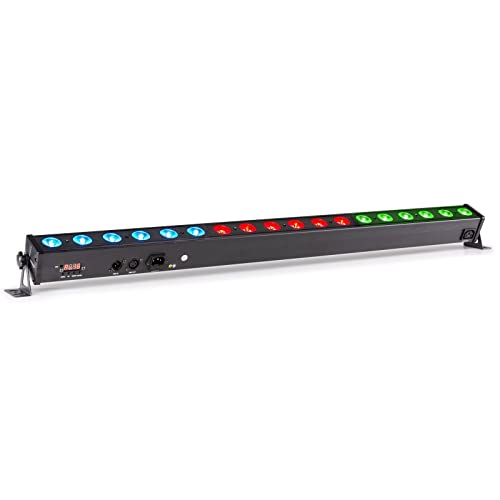 BeamZ LCB183 - LED Bar DMX, 18x 4 Watt RGB LED, 3 Sektionen, Soundgesteuert Lightbar mit Kontroll Display 3-Pin-DMX, 17 Auto Modi, Discolicht Partylicht, Bühnenlicht, RGB PAR von Beamz