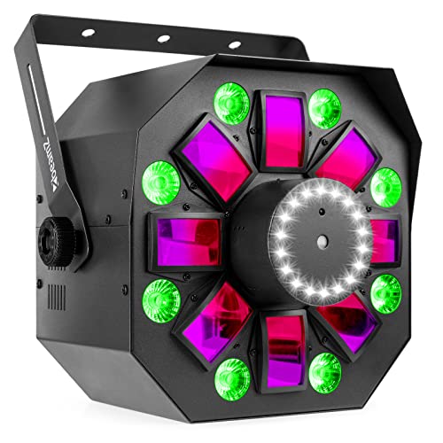 BeamZ Multibox LED Derby mit Stroboskop Lichteffekt, PAR Licht, RGB-UV Leds, DMX Musikgesteuert, Discolicht von Beamz