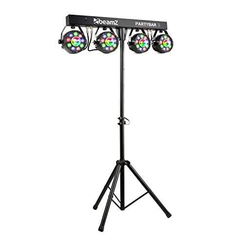 BeamZ Partybar3 Discolicht Partylicht, DJ Lichtanlage Musikgesteuert, DMX, Disco Orgel 4 RGB-PARs mit Magic Balls, Lichtstativ, DJ Lichteffekte, Party Lichter, LED Bar, Standalone-Betrieb BeamZ Partybar3 Discolicht Partylicht, DJ Lichtanlage Musikgesteuert, DMX, Disco Orgel 4 RGB-PARs mit Magic Balls, Lichtstativ, DJ Lichteffekte, Party Lichter, LED Bar, Standalone-Betrieb von Beamz