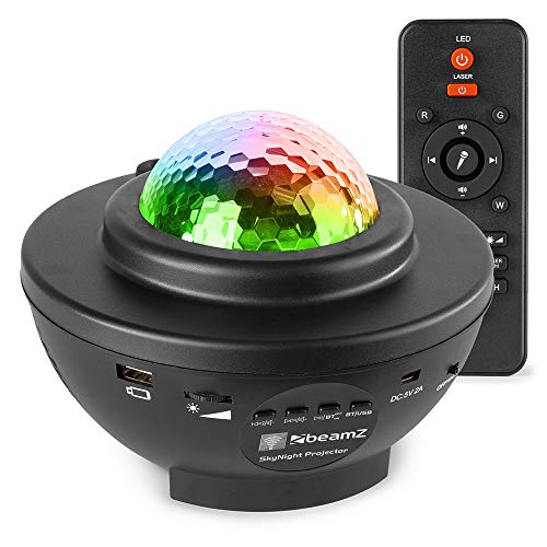 BeamZ SkyNight Galaxy Projektor mit LEDs und Bluetooth - Bluetooth-Lautsprecher Sternenprojektor, Nachtlicht, Discolicht usw. verwendet werden von Beamz