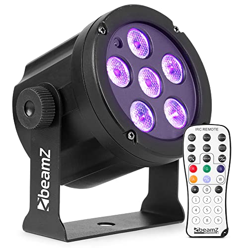 BeamZ SlimPar30 PAR Strahler, UV Light, kompakte LED Schwarzlicht Lampe Discolicht Partylicht Disco Licht Party Lichter Bühnenbeleuchtung DJ Lichteffekte UV Strahler für Partys, DJ, Halloween von Beamz