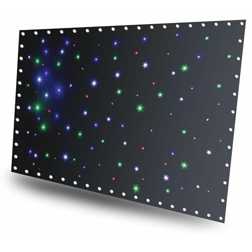 BeamZ SPW96 LED Vorhang, LED Molton Tuch, inkl. Fernbedienung, beleuchteter DJ Hintergrund, LED Wand 2x3 m mit 96 LEDs, mit Controller, DMX steuerbar, inkl. Fernbedienung, Schwarz von Beamz