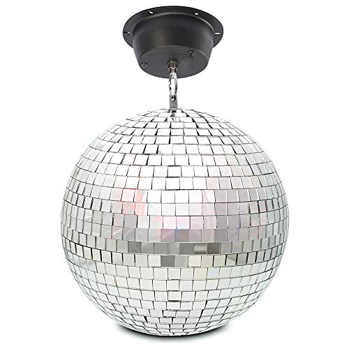 BeamZ MB20M Zifferblatt Rotation Disco-Zubehör Discokugel 20cm, Diskokugel, Disco Kugel mit stabiler Metallöse, Disco Ball, Party Gadgets, Spiegelkugel von Beamz