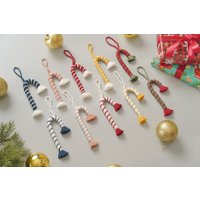 5 Stück Makramee Zuckerstangen Set, Weihnachtsbaum Dekor, Mini Zuckerstangen, Urlaub Dekoration, Bauernhaus Weihnachten, Niedliche Verzierung von BeanDaikon