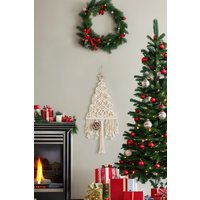 Großer Makramee Weihnachtsbaum, Urlaub Dekor, Mid Century Modern, Familiengeschenk, Kamin Weihnachtsgeschenkidee X30 von BeanDaikon